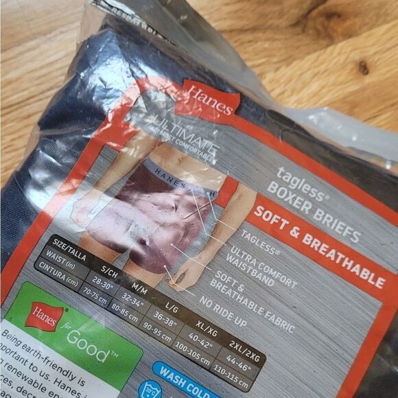 New! Hanes 5pk Ultimate Tagless Boxer Briefs XL - Picture 2 of 4